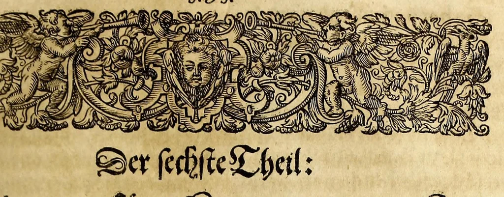 An illustration from Vier vnterschiedliche Relationes Historicae : I. Welche massen die zu gegenwertiger Zeit Regirende Kaiser: auch zu Hungarn vnd Boheim konigliche Majestät fürsich vnd deroselben nechste Bluts verwante zwey vnd dreyssig römische Kaiser titulo Parentum zu Voreltern erlangt habe. II. Durch was mittel das hochlobliche Hauss der Ertzhertzogen zu Österreich zu so viel Land vnd Leuten gelangt. III. Was seithero Caroli Magni Zeiten zu und von dem Reich kommen vnd biss auf dato dabey verbleiber. IV. Welcher gestalt die zugegenwertiger Zeit lebende europaeische Ehristliche König, Chur vnd Fürsten dess Reichs vorgedachten Hochl. Hauss der Ertzhertzogen zu Österreich verwandt sein: vnd welcher massen ihrer samtlichen Genealogia Materno Genere auf Rudolphum I. Kom Kaiser. vnd andere österreichische Herrn gebracht werden könne., 1636, leaf 219
