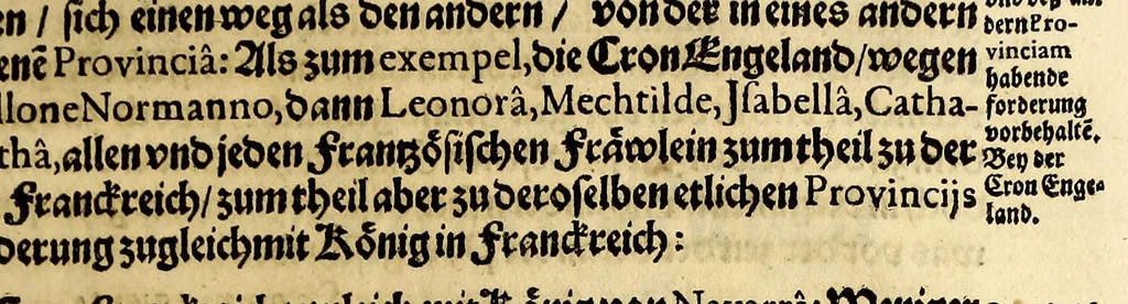 An illustration from Vier vnterschiedliche Relationes Historicae : I. Welche massen die zu gegenwertiger Zeit Regirende Kaiser: auch zu Hungarn vnd Boheim konigliche Majestät fürsich vnd deroselben nechste Bluts verwante zwey vnd dreyssig römische Kaiser titulo Parentum zu Voreltern erlangt habe. II. Durch was mittel das hochlobliche Hauss der Ertzhertzogen zu Österreich zu so viel Land vnd Leuten gelangt. III. Was seithero Caroli Magni Zeiten zu und von dem Reich kommen vnd biss auf dato dabey verbleiber. IV. Welcher gestalt die zugegenwertiger Zeit lebende europaeische Ehristliche König, Chur vnd Fürsten dess Reichs vorgedachten Hochl. Hauss der Ertzhertzogen zu Österreich verwandt sein: vnd welcher massen ihrer samtlichen Genealogia Materno Genere auf Rudolphum I. Kom Kaiser. vnd andere österreichische Herrn gebracht werden könne., 1636, leaf 397