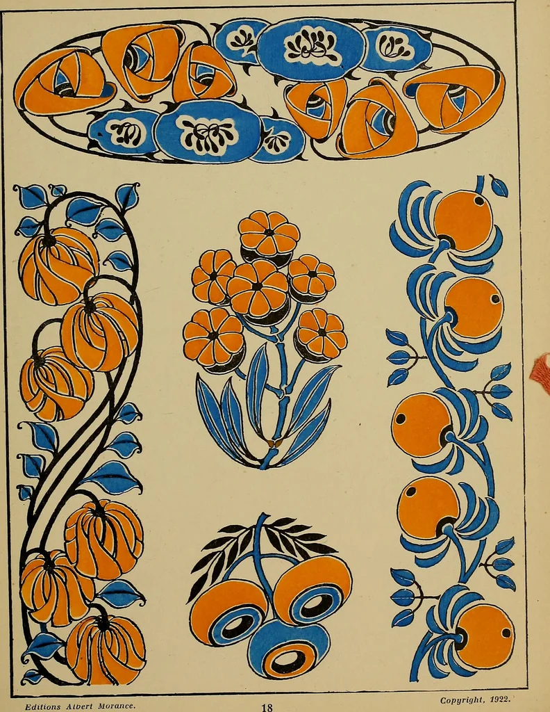 An illustration from Viñetas decorativas según el gusto del día. 30 láminas iluminadas a mano por Enrique Gillet. Prefacio de G. Umbdenstock, 1922, leaf 46