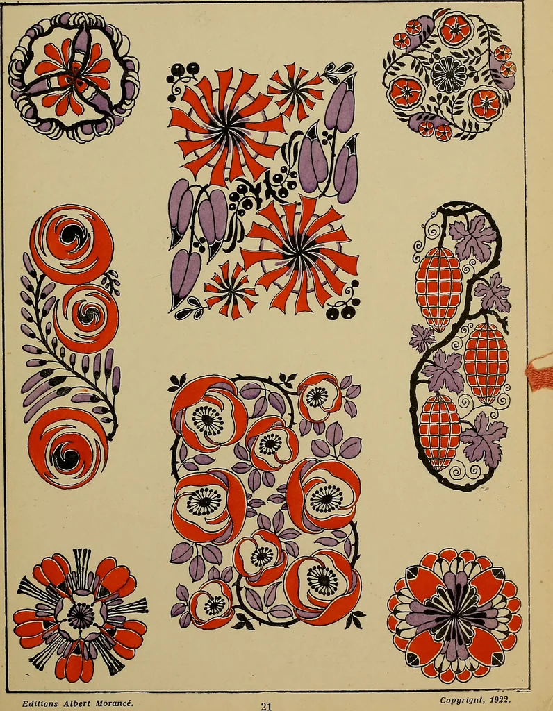 An illustration from Viñetas decorativas según el gusto del día. 30 láminas iluminadas a mano por Enrique Gillet. Prefacio de G. Umbdenstock, 1922, leaf 52