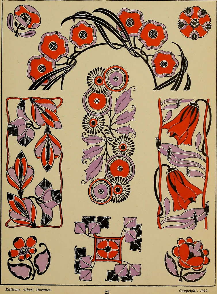 An illustration from Viñetas decorativas según el gusto del día. 30 láminas iluminadas a mano por Enrique Gillet. Prefacio de G. Umbdenstock, 1922, leaf 56