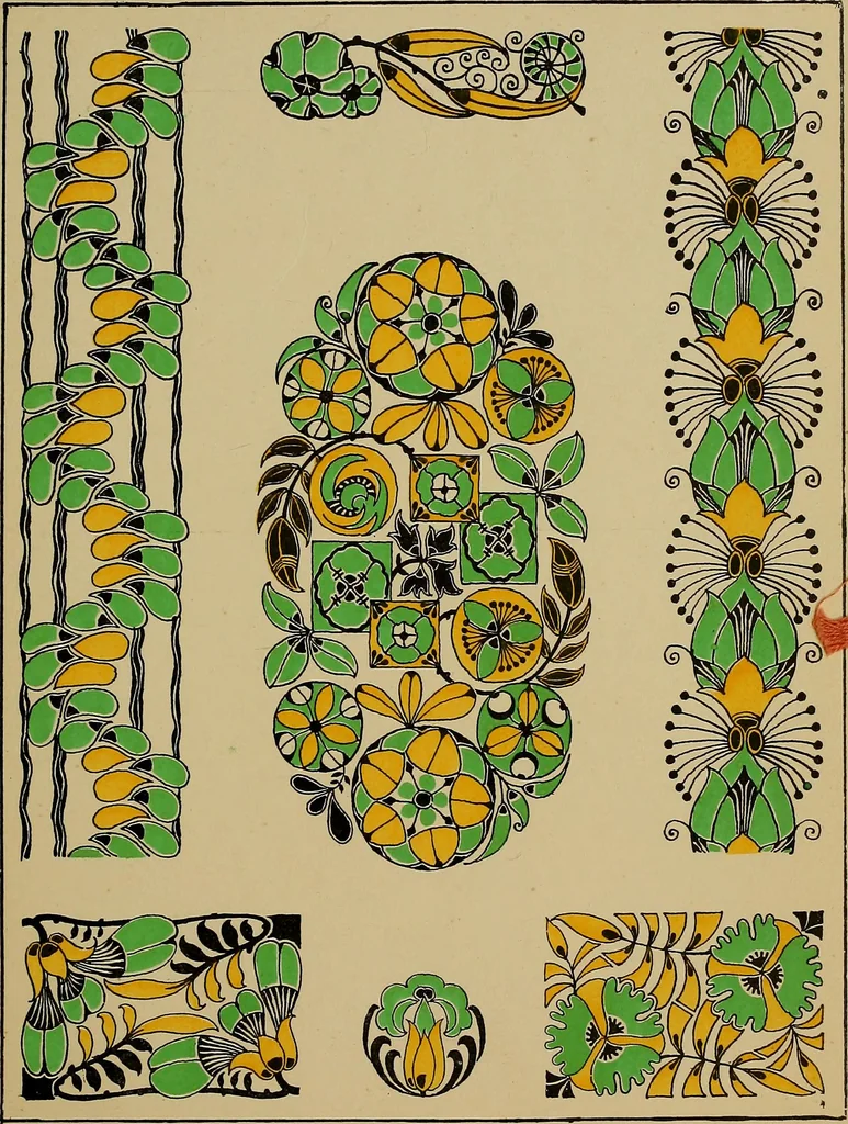 An illustration from Viñetas decorativas según el gusto del día. 30 láminas iluminadas a mano por Enrique Gillet. Prefacio de G. Umbdenstock, 1922, leaf 64