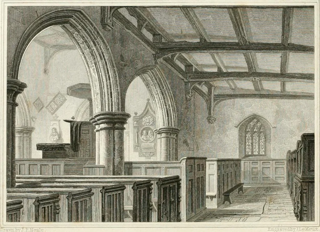 An illustration from Views of the most interesting collegiate and parochial churches in Great Britain; including screens, fonts, monuments .., 1824, leaf 131