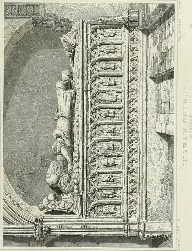 An illustration from Views of the most interesting collegiate and parochial churches in Great Britain; including screens, fonts, monuments .., 1824, leaf 182