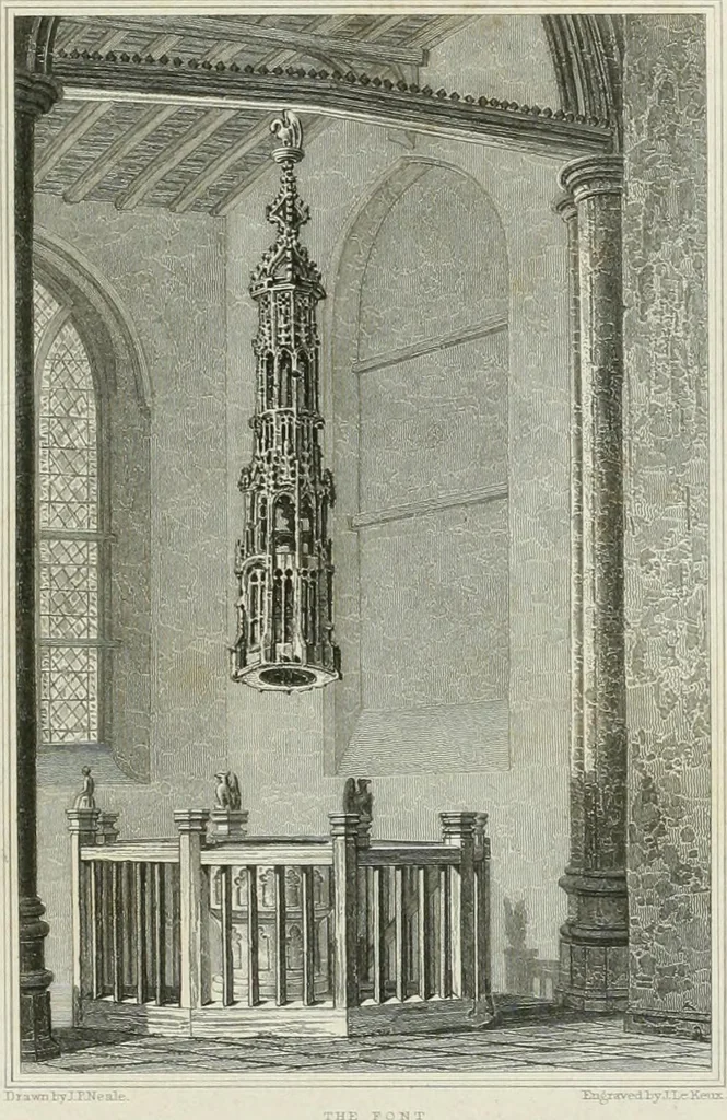 An illustration from Views of the most interesting collegiate and parochial churches in Great Britain; including screens, fonts, monuments .., 1824, leaf 192