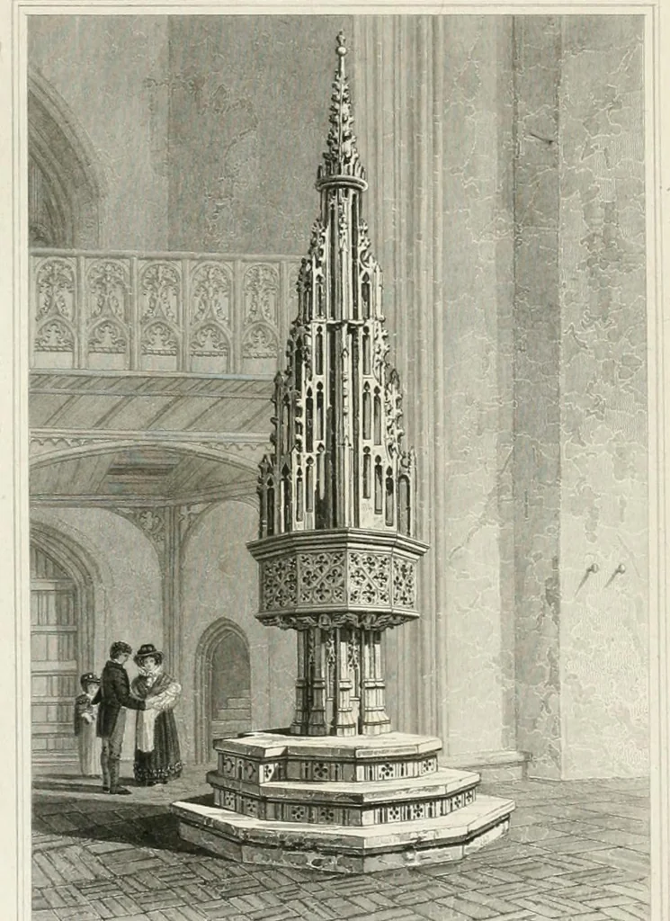 An illustration from Views of the most interesting collegiate and parochial churches in Great Britain; including screens, fonts, monuments .., 1824, leaf 205