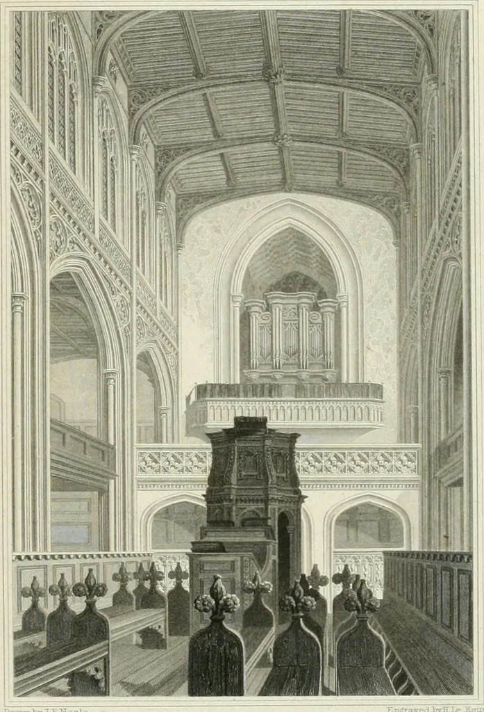 An illustration from Views of the most interesting collegiate and parochial churches in Great Britain; including screens, fonts, monuments .., 1824, leaf 22