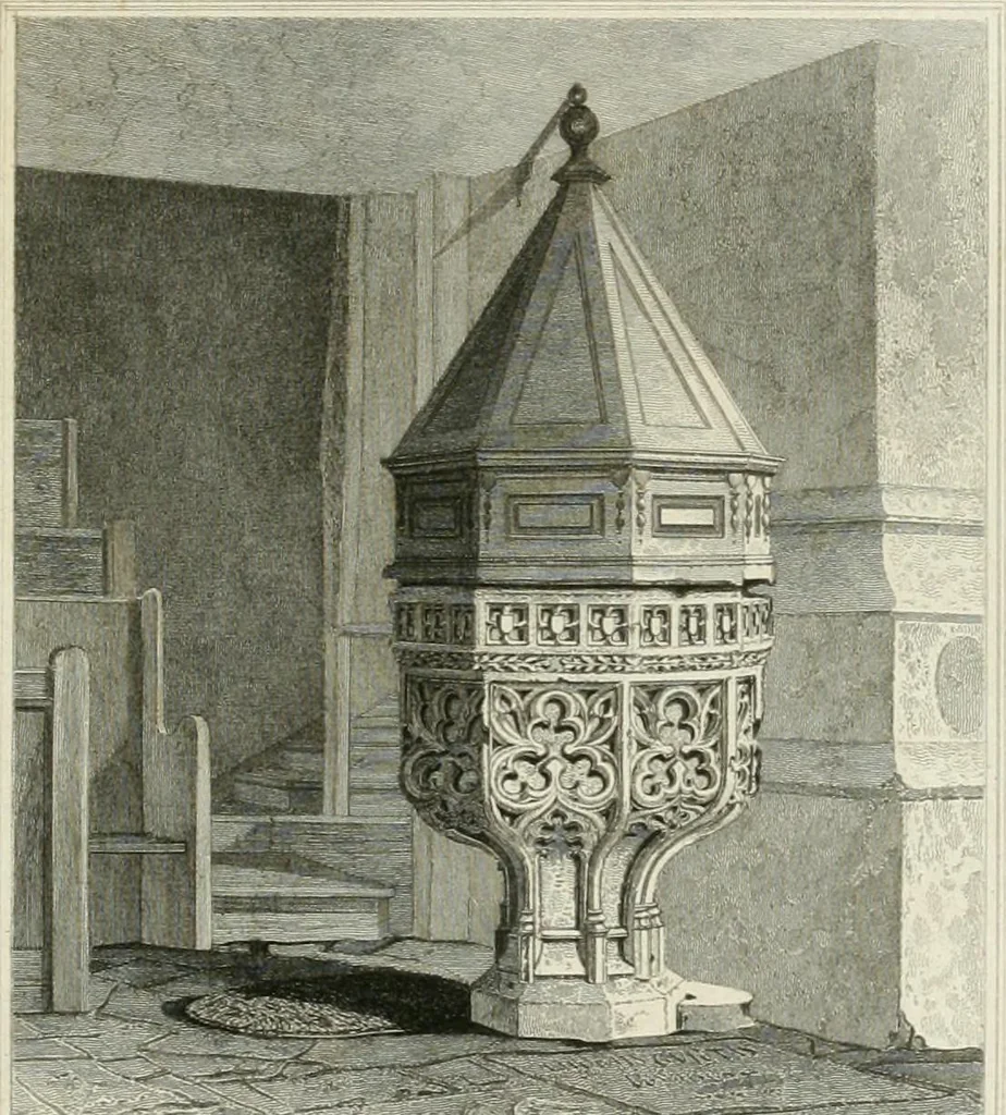 An illustration from Views of the most interesting collegiate and parochial churches in Great Britain; including screens, fonts, monuments .., 1824, leaf 254