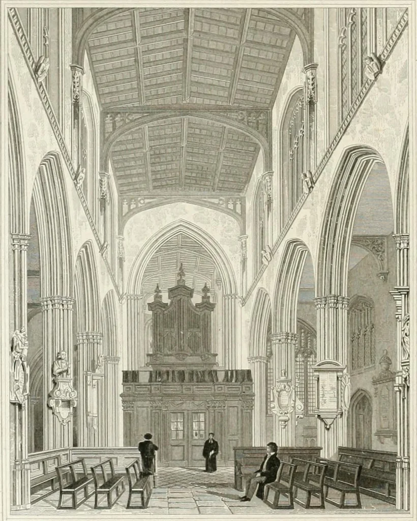 An illustration from Views of the most interesting collegiate and parochial churches in Great Britain; including screens, fonts, monuments .., 1824, leaf 261