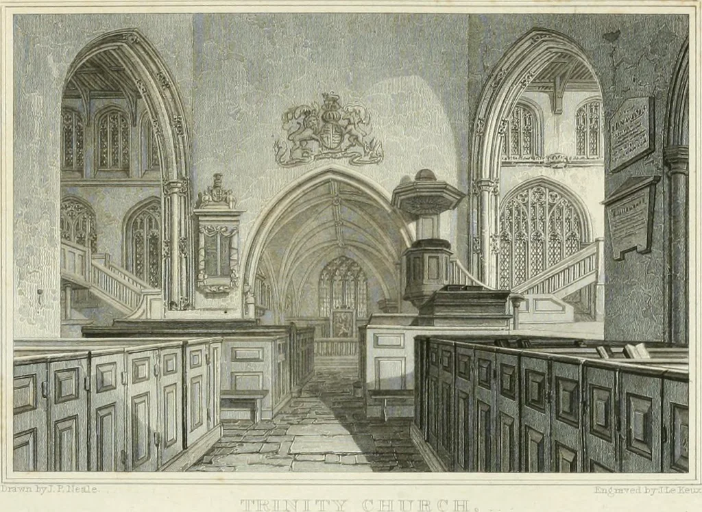 An illustration from Views of the most interesting collegiate and parochial churches in Great Britain; including screens, fonts, monuments .., 1824, leaf 28