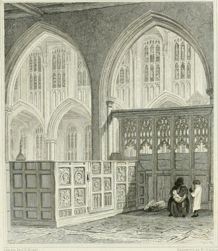 An illustration from Views of the most interesting collegiate and parochial churches in Great Britain; including screens, fonts, monuments .., 1824, leaf 322