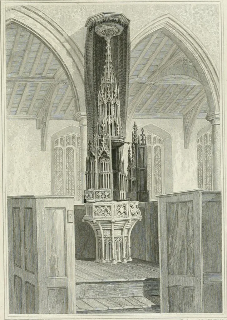 An illustration from Views of the most interesting collegiate and parochial churches in Great Britain; including screens, fonts, monuments .., 1824, leaf 342