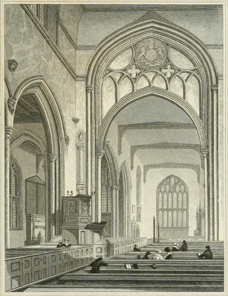 An illustration from Views of the most interesting collegiate and parochial churches in Great Britain; including screens, fonts, monuments .., 1824, leaf 348