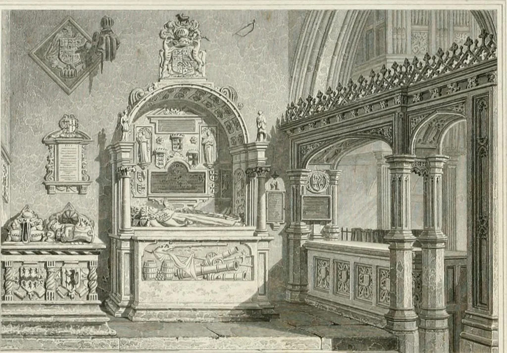 An illustration from Views of the most interesting collegiate and parochial churches in Great Britain; including screens, fonts, monuments .., 1824, leaf 365