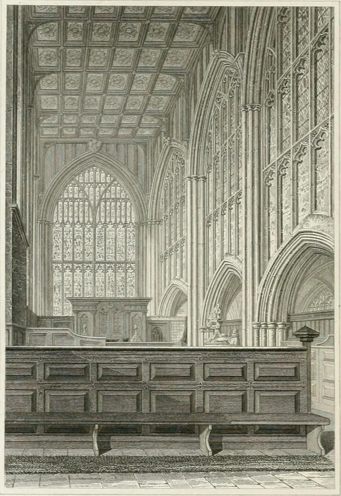 An illustration from Views of the most interesting collegiate and parochial churches in Great Britain; including screens, fonts, monuments .., 1824, leaf 403