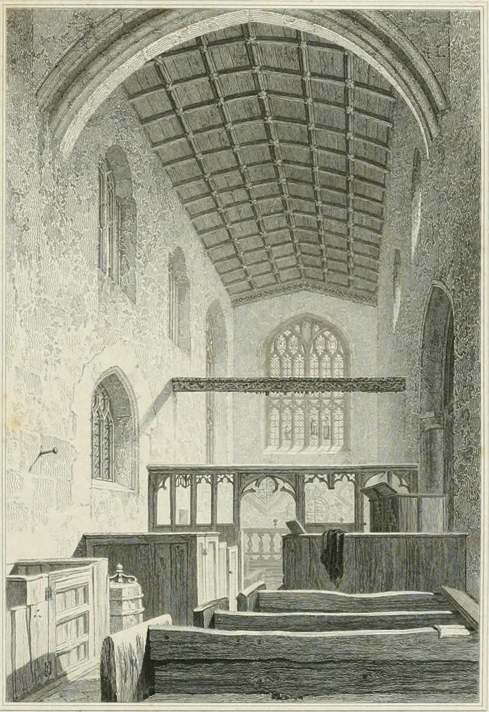 An illustration from Views of the most interesting collegiate and parochial churches in Great Britain; including screens, fonts, monuments .., 1824, leaf 410