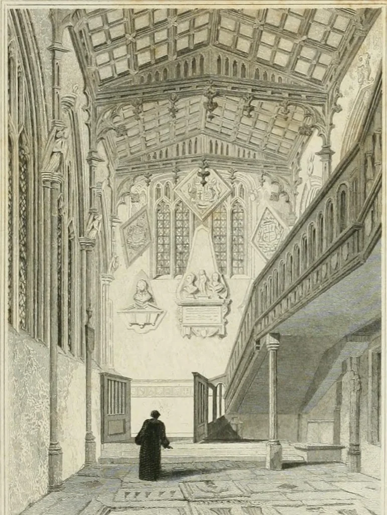 An illustration from Views of the most interesting collegiate and parochial churches in Great Britain; including screens, fonts, monuments .., 1824, leaf 70