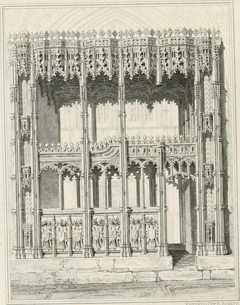 An illustration from Views of the most interesting collegiate and parochial churches in Great Britain; including screens, fonts, monuments .., 1824, leaf 97