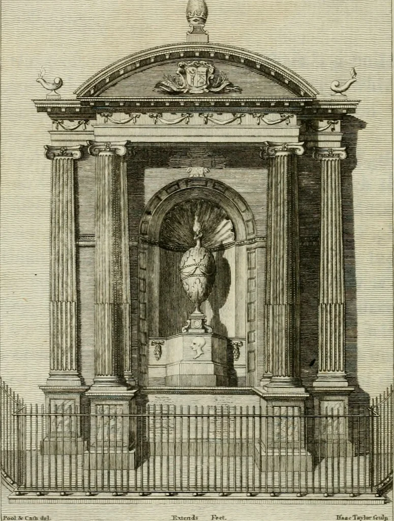 An illustration from Views of the most remarkable public buildings, monuments and other edifices in the city of Dublin, 1780, leaf 163