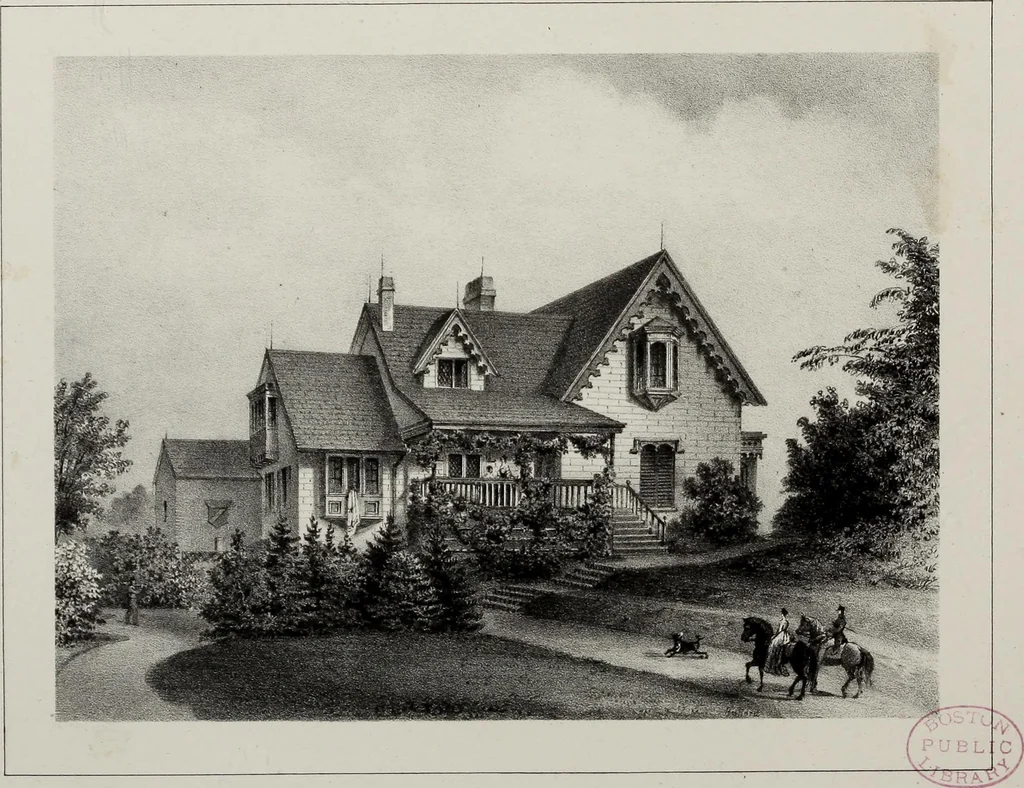 An illustration from Views : with ground plans of the Highland cottages at Roxbury (near Boston), 1845, leaf 10
