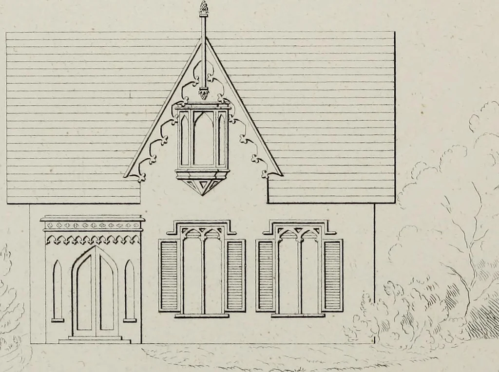 An illustration from Views : with ground plans of the Highland cottages at Roxbury (near Boston), 1845, leaf 12