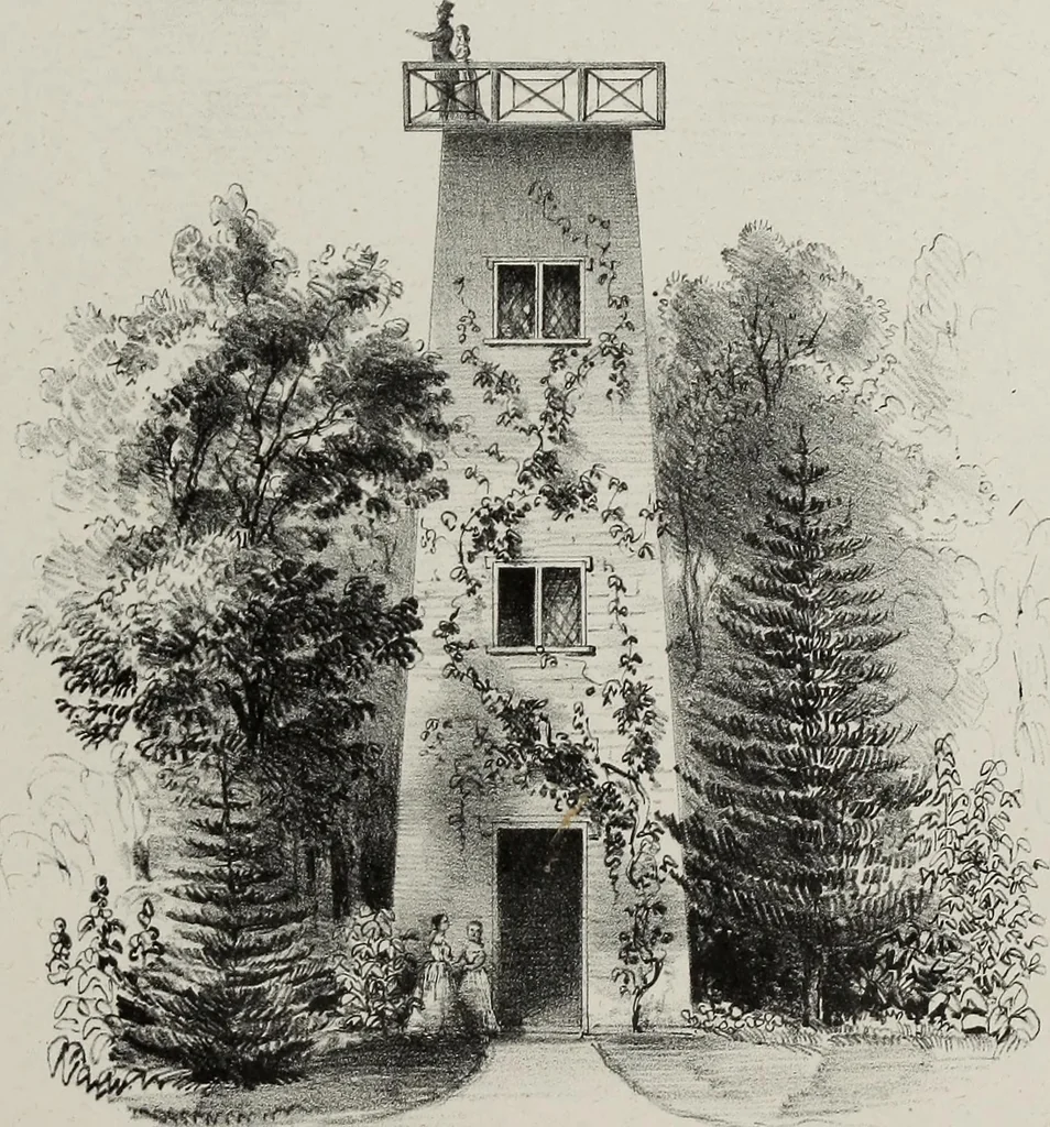 An illustration from Views : with ground plans of the Highland cottages at Roxbury (near Boston), 1845, leaf 36