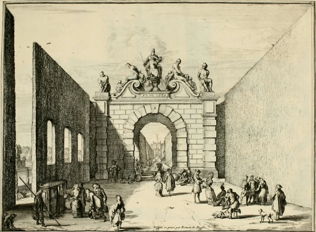 An illustration from Villa Angiana, vulgo het Perc van Anguien, 1685, leaf 14