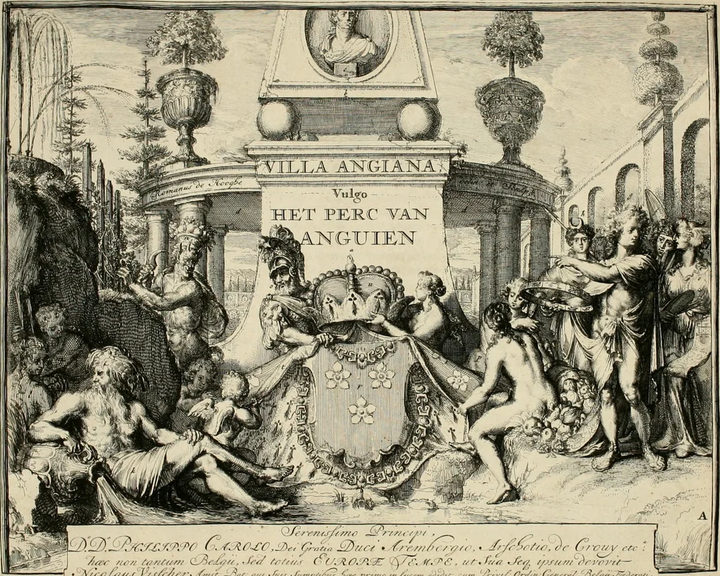 An illustration from Villa Angiana, vulgo het Perc van Anguien, 1685, leaf 2