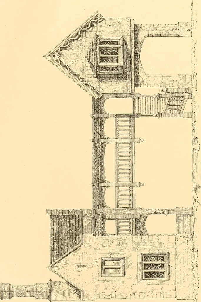 An illustration from Village architecture, being a series of picturesque designs for the inn, the schoolhouse, almshouses, markethouse, shambles, workhouse, parsonage, townhall, and church: forming a sequel to a work on rural architectue, 1837, leaf 20