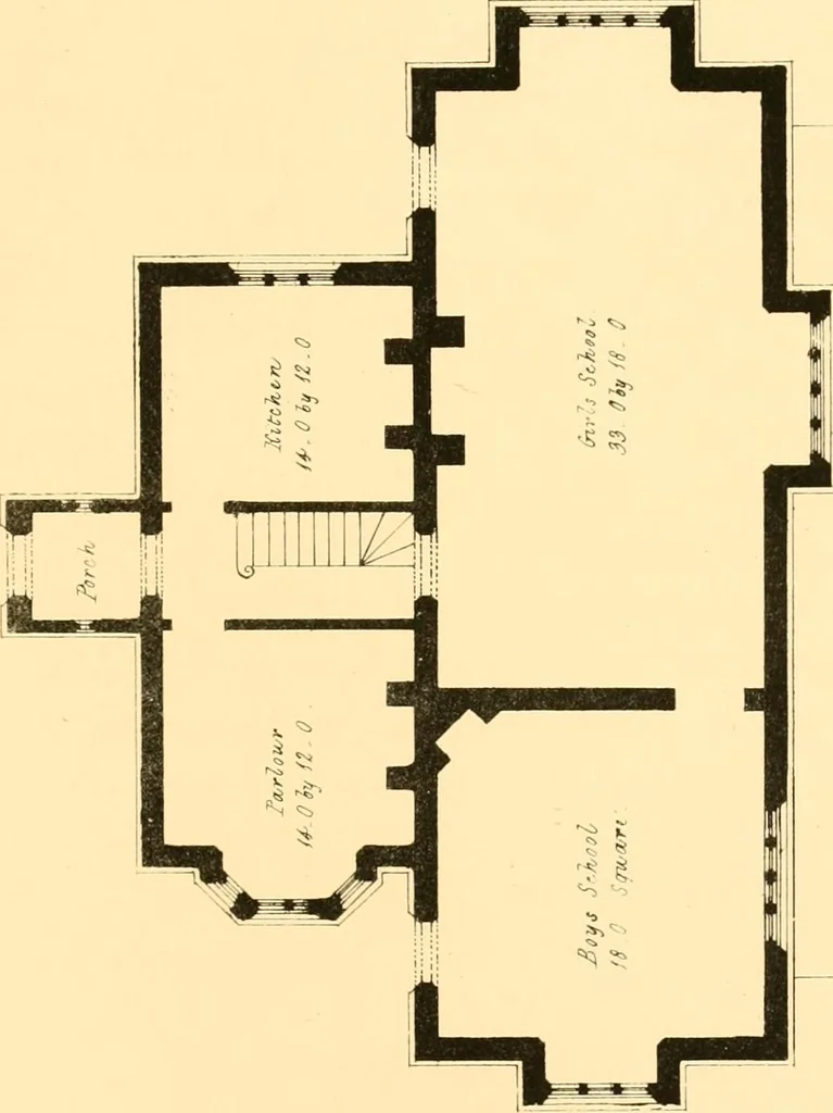 An illustration from Village architecture, being a series of picturesque designs for the inn, the schoolhouse, almshouses, markethouse, shambles, workhouse, parsonage, townhall, and church: forming a sequel to a work on rural architectue, 1837, leaf 26