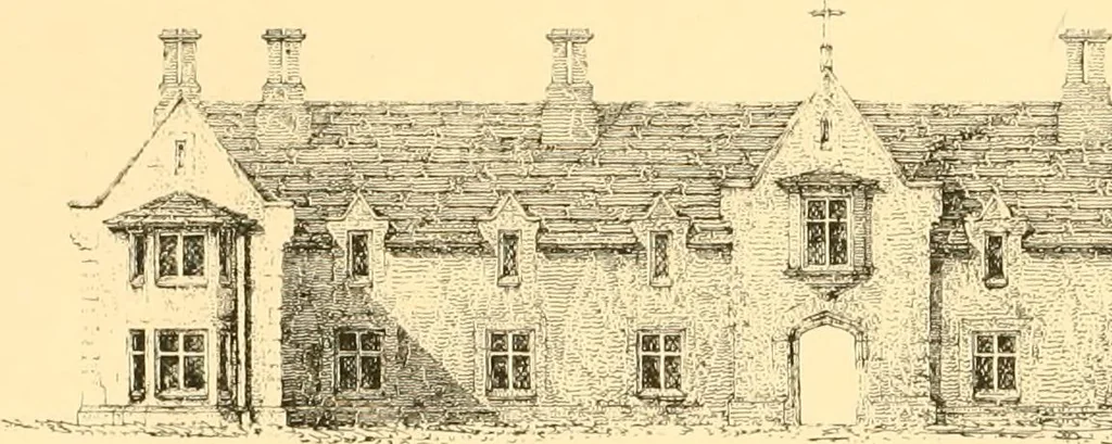An illustration from Village architecture, being a series of picturesque designs for the inn, the schoolhouse, almshouses, markethouse, shambles, workhouse, parsonage, townhall, and church: forming a sequel to a work on rural architectue, 1837, leaf 38