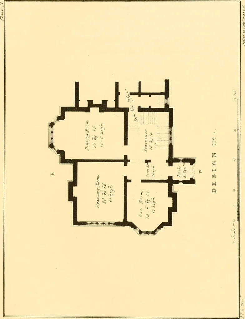An illustration from Village architecture, being a series of picturesque designs for the inn, the schoolhouse, almshouses, markethouse, shambles, workhouse, parsonage, townhall, and church: forming a sequel to a work on rural architectue, 1837, leaf 68