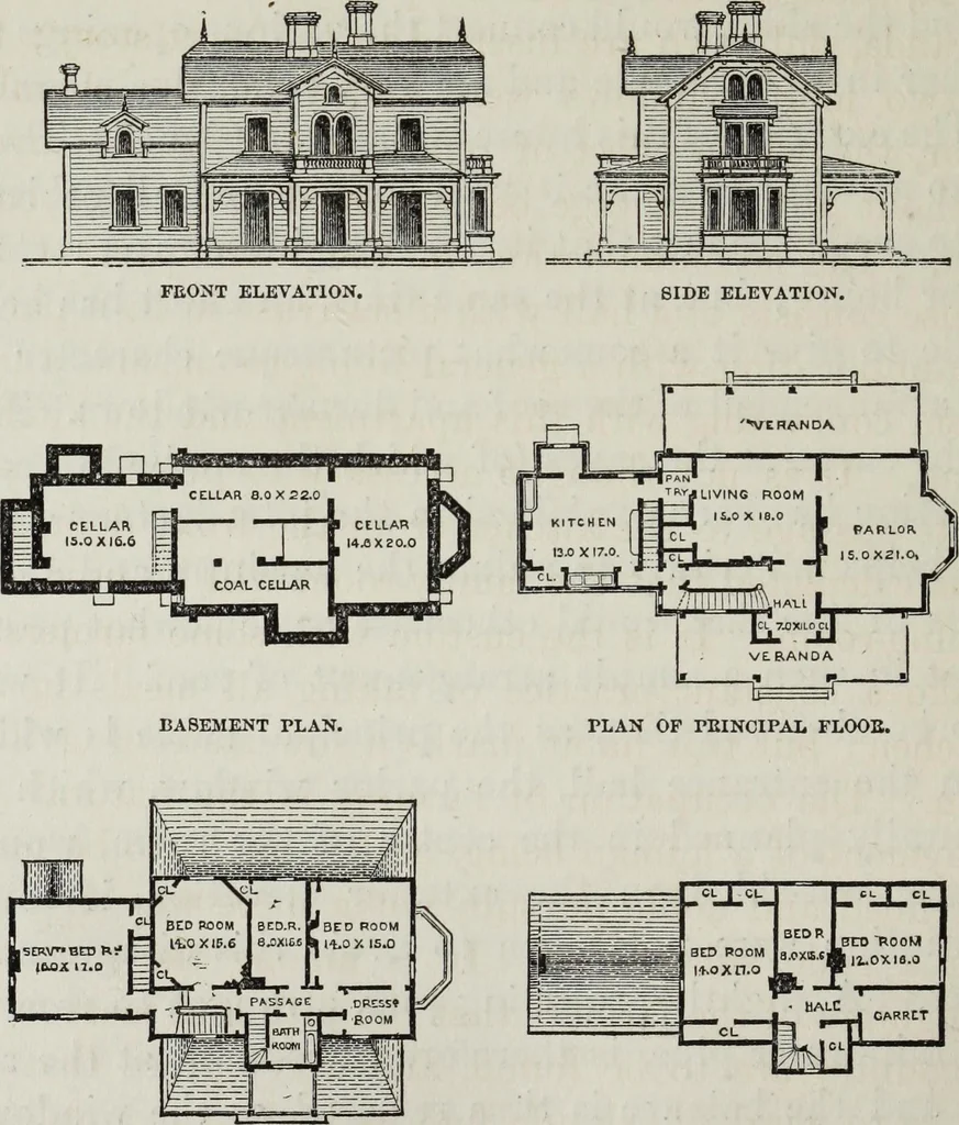 An illustration from Villas and cottages, 1874, leaf 161
