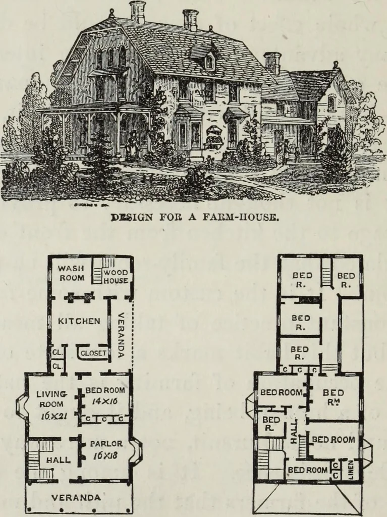 An illustration from Villas and cottages, 1874, leaf 163