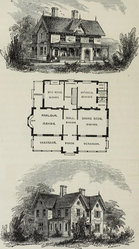 An illustration from Villas and cottages, 1874, leaf 165