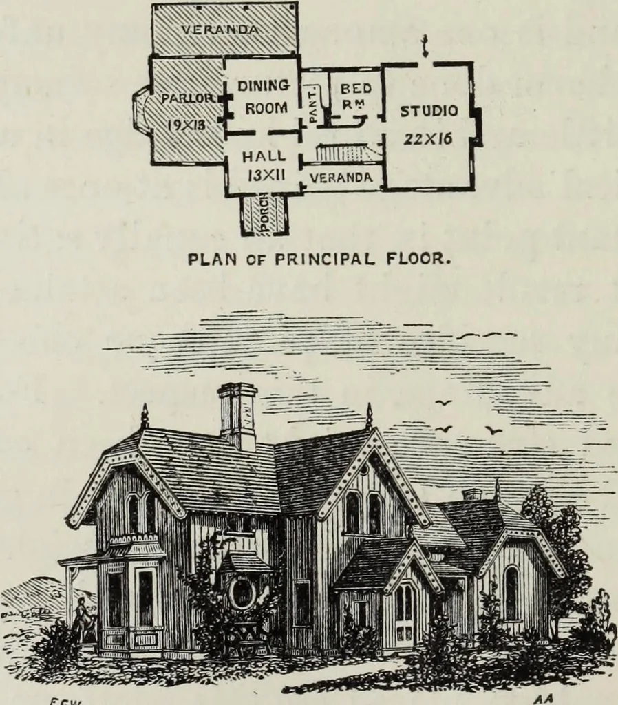 An illustration from Villas and cottages, 1874, leaf 173