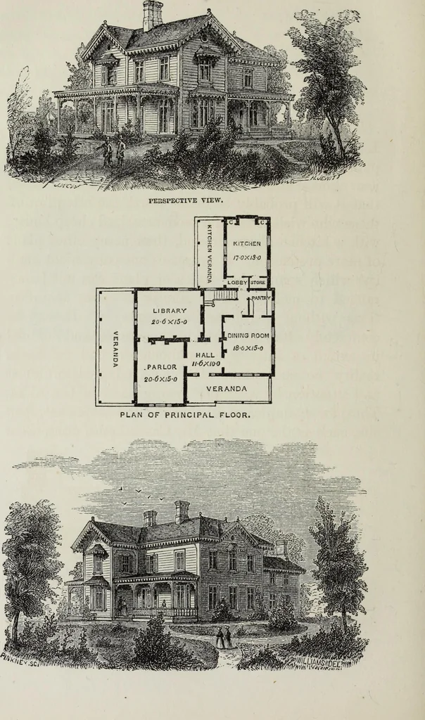 An illustration from Villas and cottages, 1874, leaf 175
