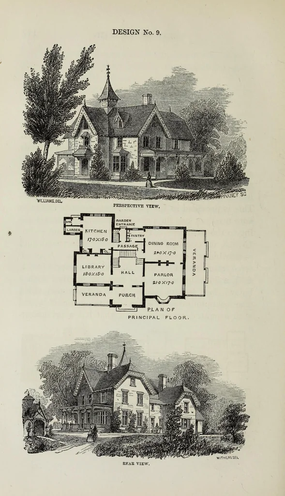 An illustration from Villas and cottages, 1874, leaf 181