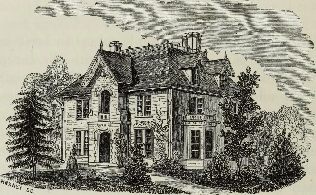 An illustration from Villas and cottages, 1874, leaf 185