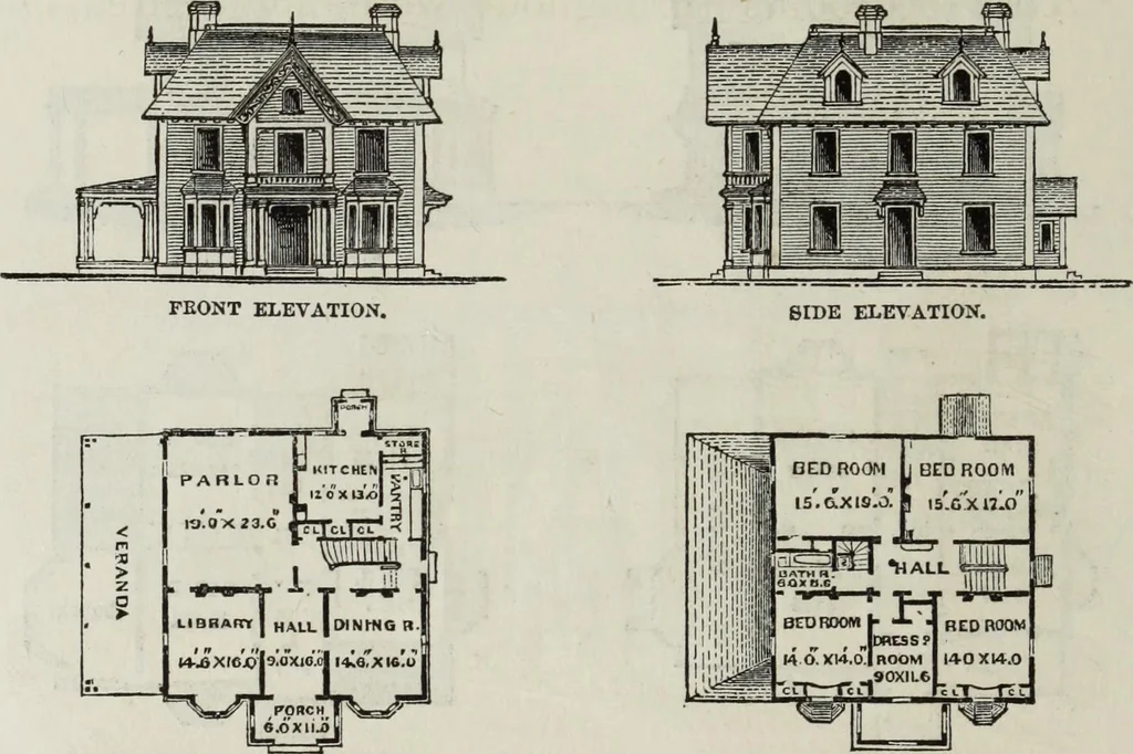 An illustration from Villas and cottages, 1874, leaf 193
