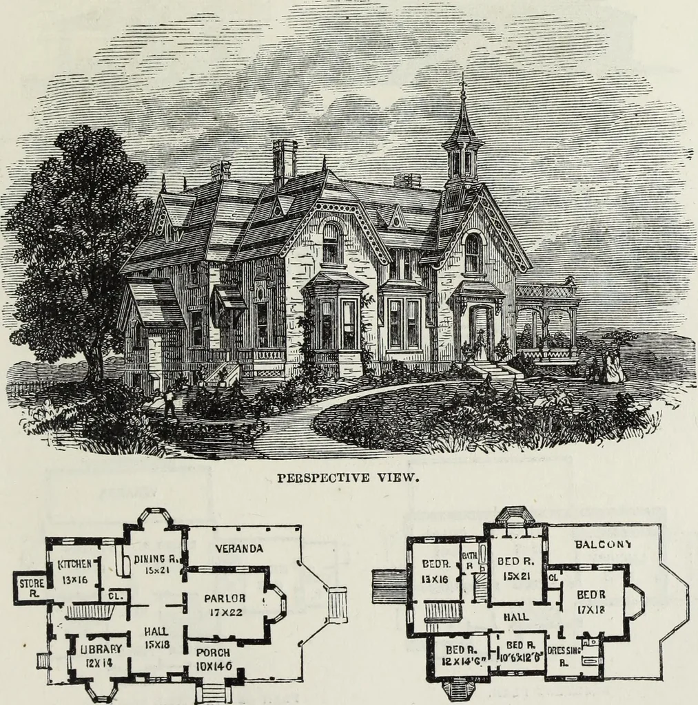 An illustration from Villas and cottages, 1874, leaf 194