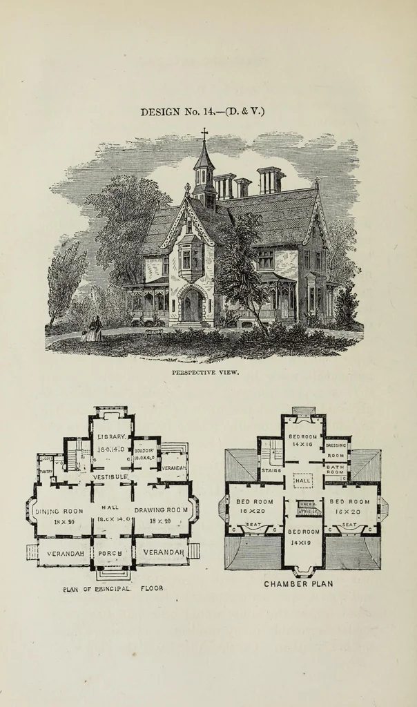 An illustration from Villas and cottages, 1874, leaf 203