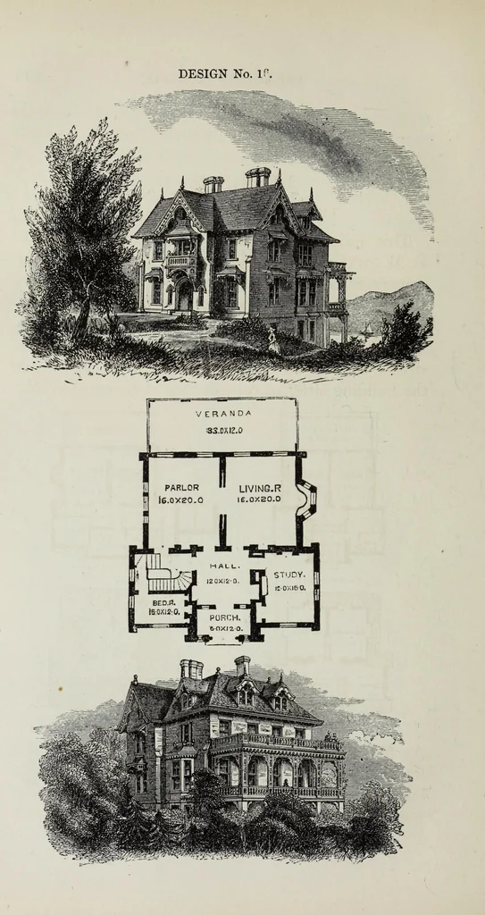 An illustration from Villas and cottages, 1874, leaf 215