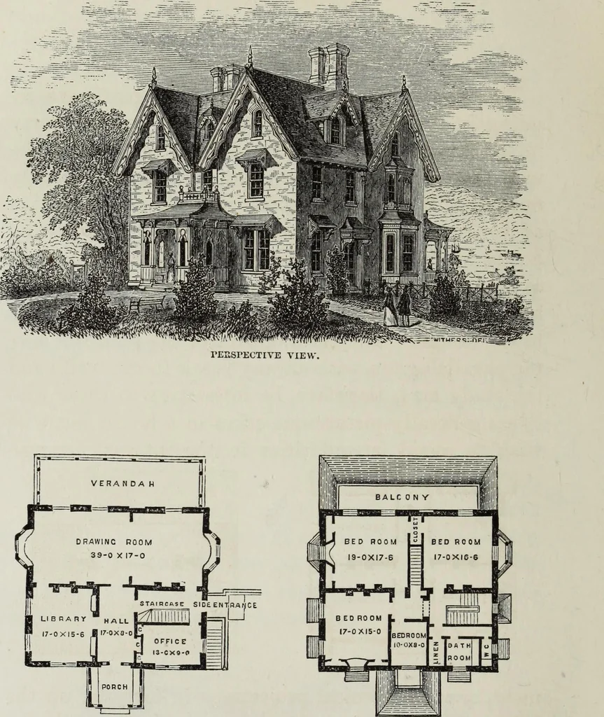 An illustration from Villas and cottages, 1874, leaf 229
