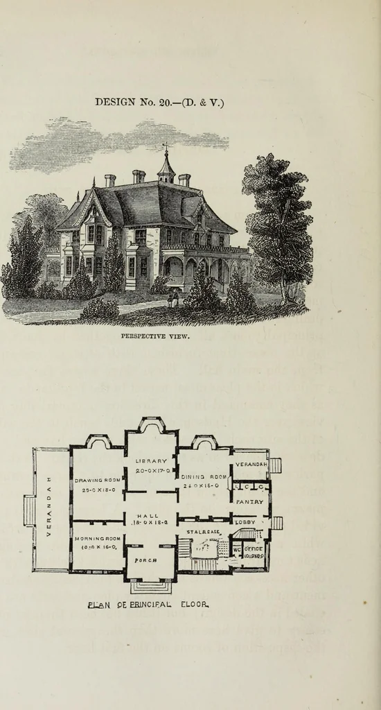 An illustration from Villas and cottages, 1874, leaf 243