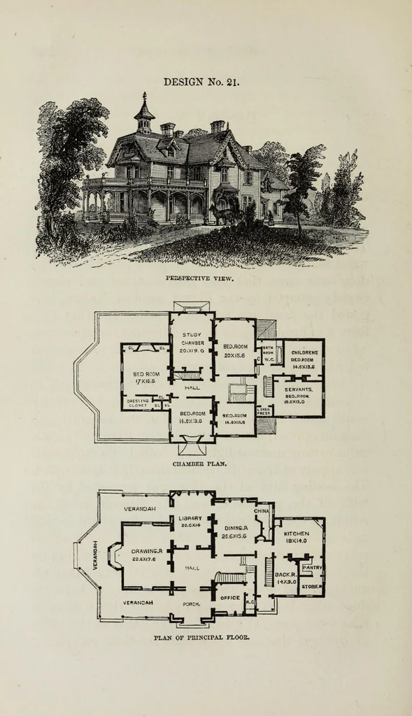 An illustration from Villas and cottages, 1874, leaf 251