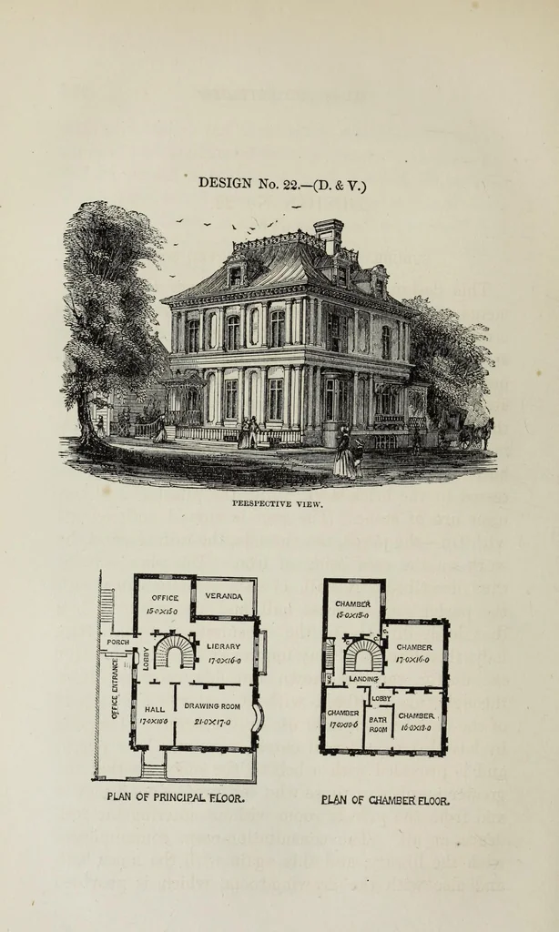 An illustration from Villas and cottages, 1874, leaf 257