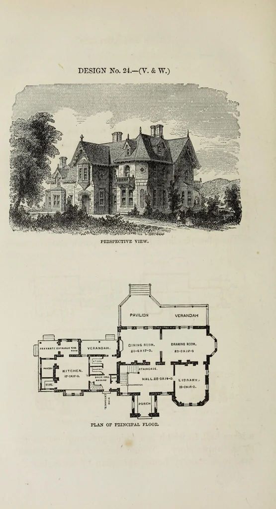 An illustration from Villas and cottages, 1874, leaf 275