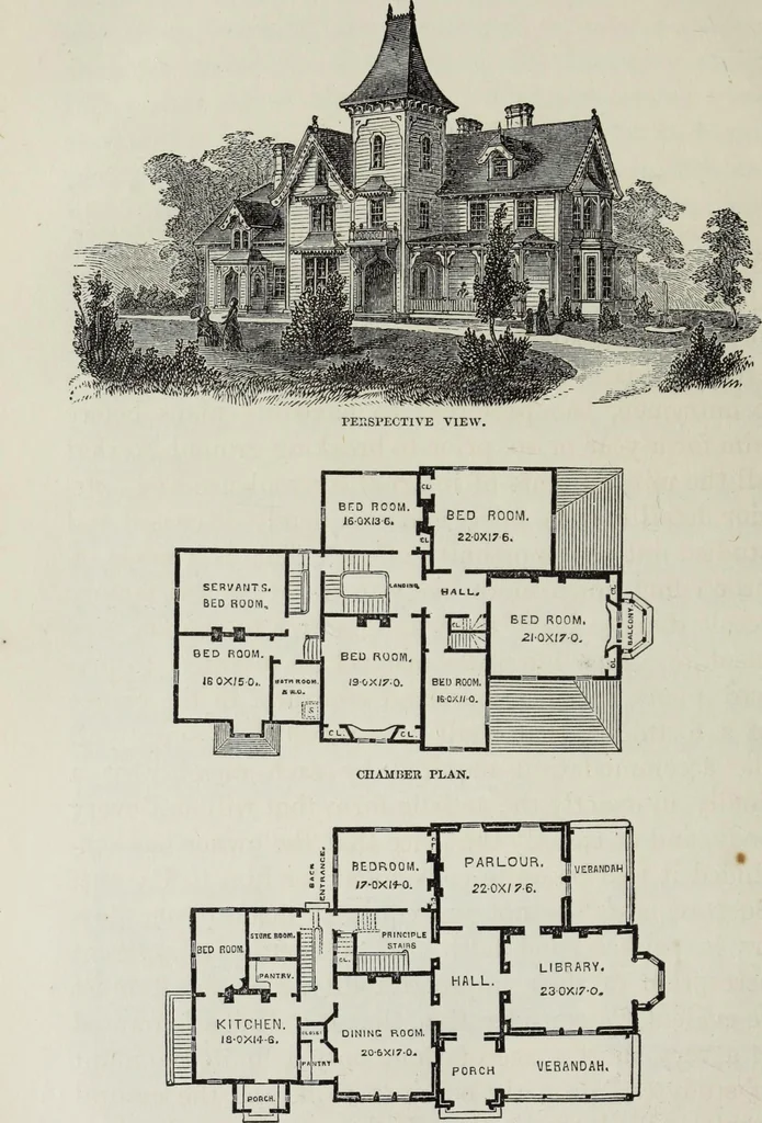 An illustration from Villas and cottages, 1874, leaf 287