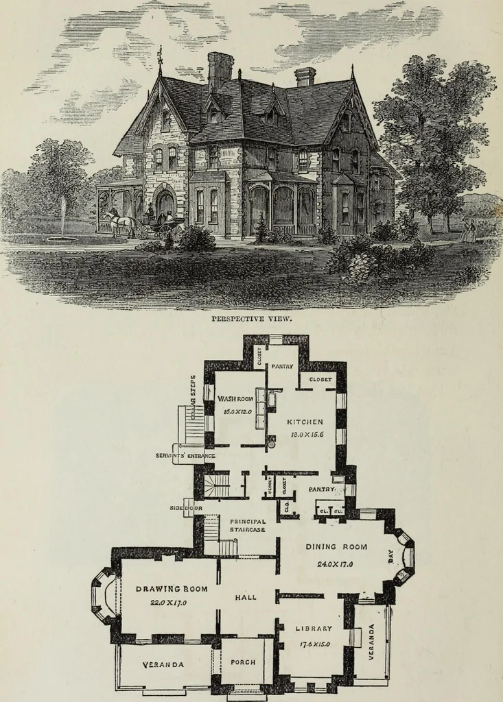 An illustration from Villas and cottages, 1874, leaf 295